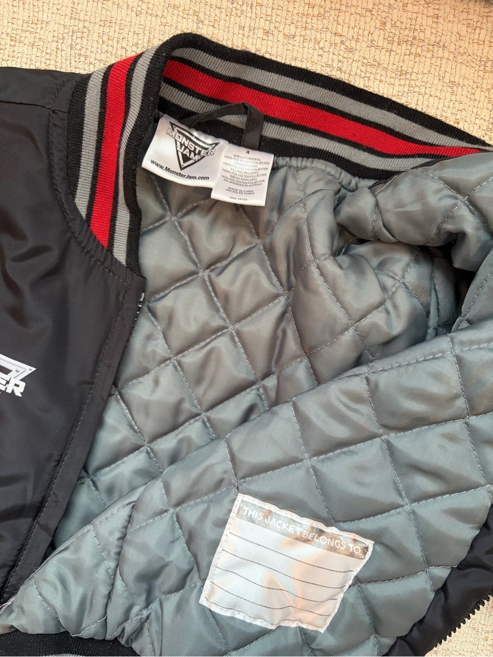 Monster Jam Zip-Up Bomber Jacket Boys Size 4 - Picture 9 of 12